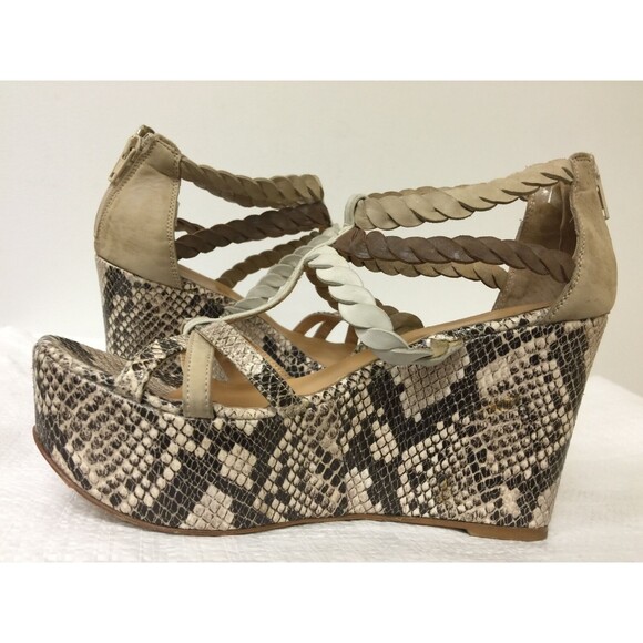 Ingledew's Leather women platform wedge sandals snake animal print size EUR 38 - Picture 5 of 9